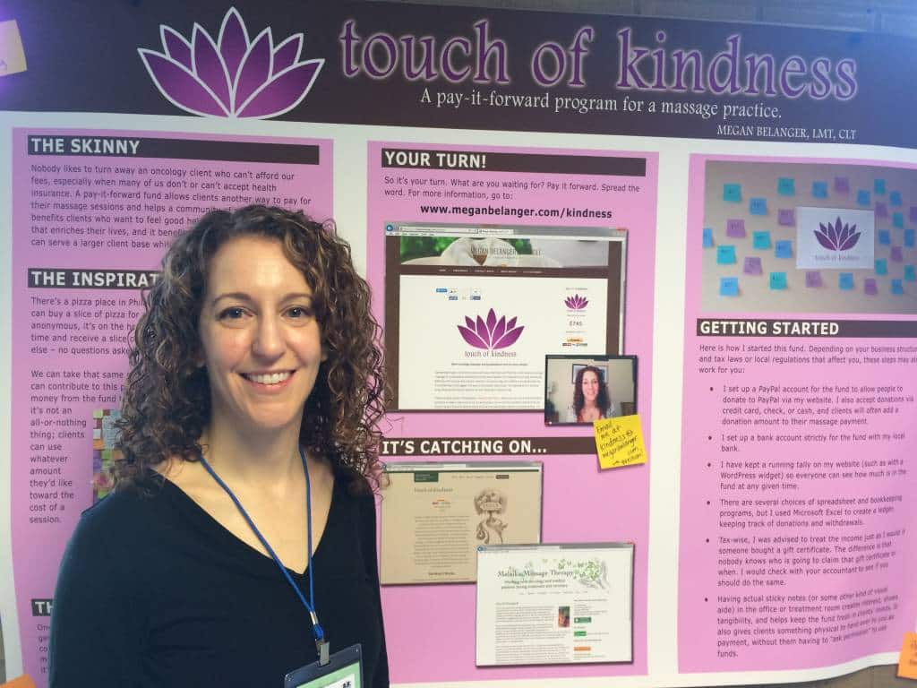 Touch of Kindness was proud to present a poster at the 2016 Society for Oncology Massage summit in Minneapolis. (Photo by Nanci Newton)